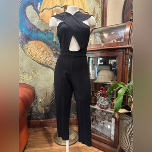 EUC Rolla Coster Black Halter Jumpsuit with Keyhole Cutout